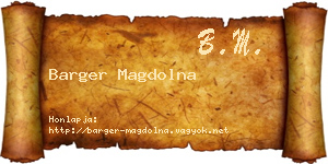 Barger Magdolna névjegykártya